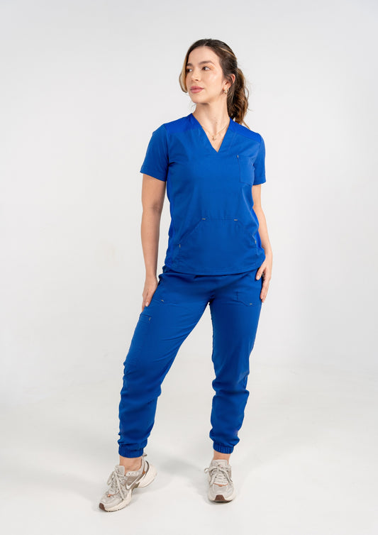 Uniforme Dama New Classic Azul rey - Tela Algodón Antifluido