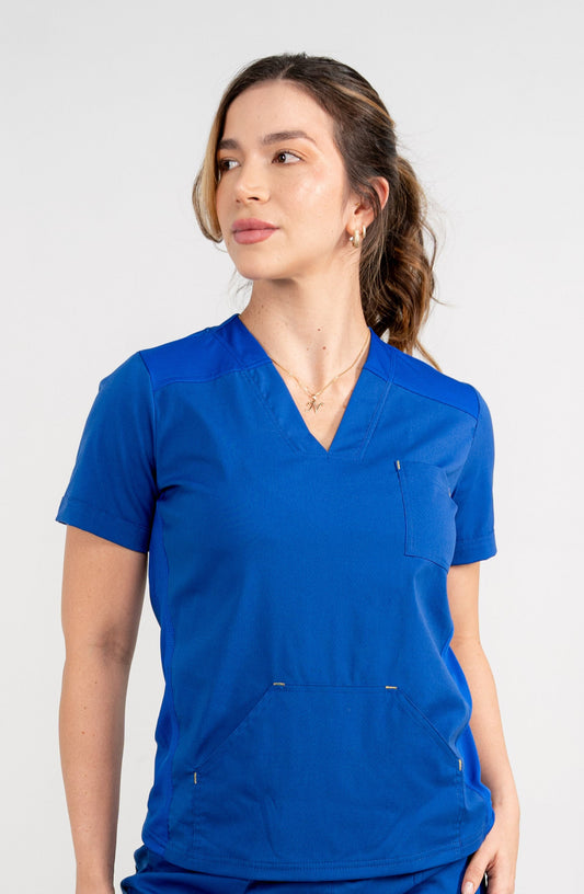 Uniforme Dama New Classic Azul rey - Tela Algodón Antifluido