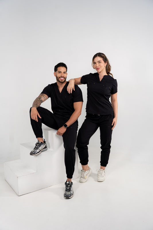 Uniforme Dama Berenice negro - Tela Algodón Antifluido