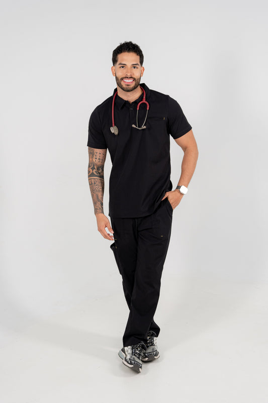 Uniforme Louis Negro - Tela Algodón Antifluido