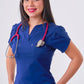 Uniforme Berenice Azul Navy - TELA LA FAYETTE STRETCH PREMIUM