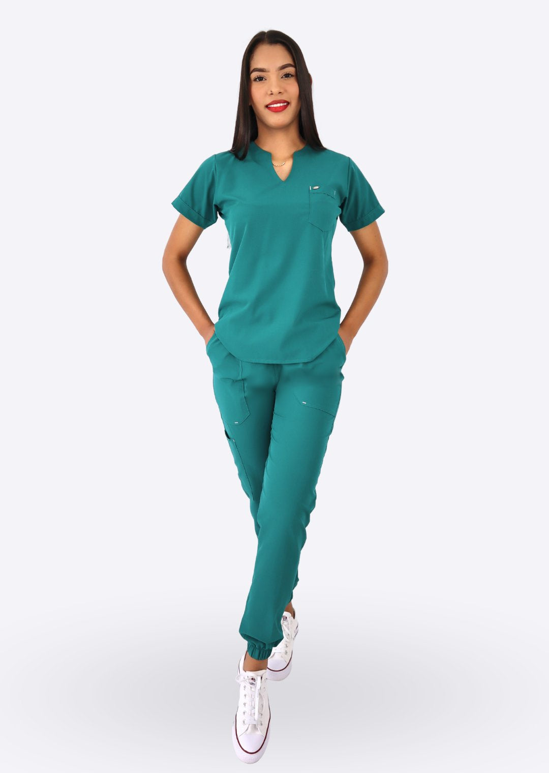 Uniforme Eva verde esmeralda