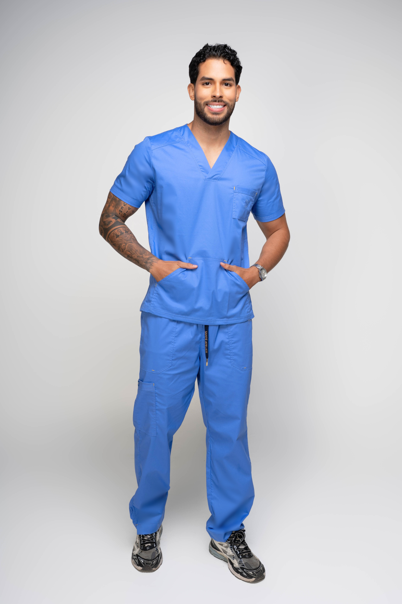 Uniforme New Classic Azul cielo - Tela Algodón Antifluido