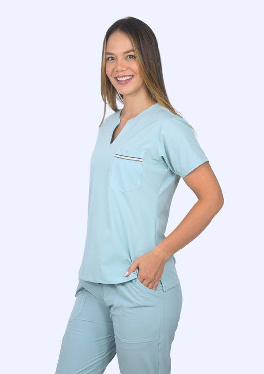 Uniforme Eva verde malva