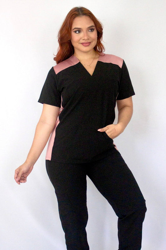 Uniforme Dama New Classic Negro + rosado ÚLTIMO TALLA M