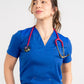 Uniforme Dama New Classic Azul rey - Tela Algodón Antifluido